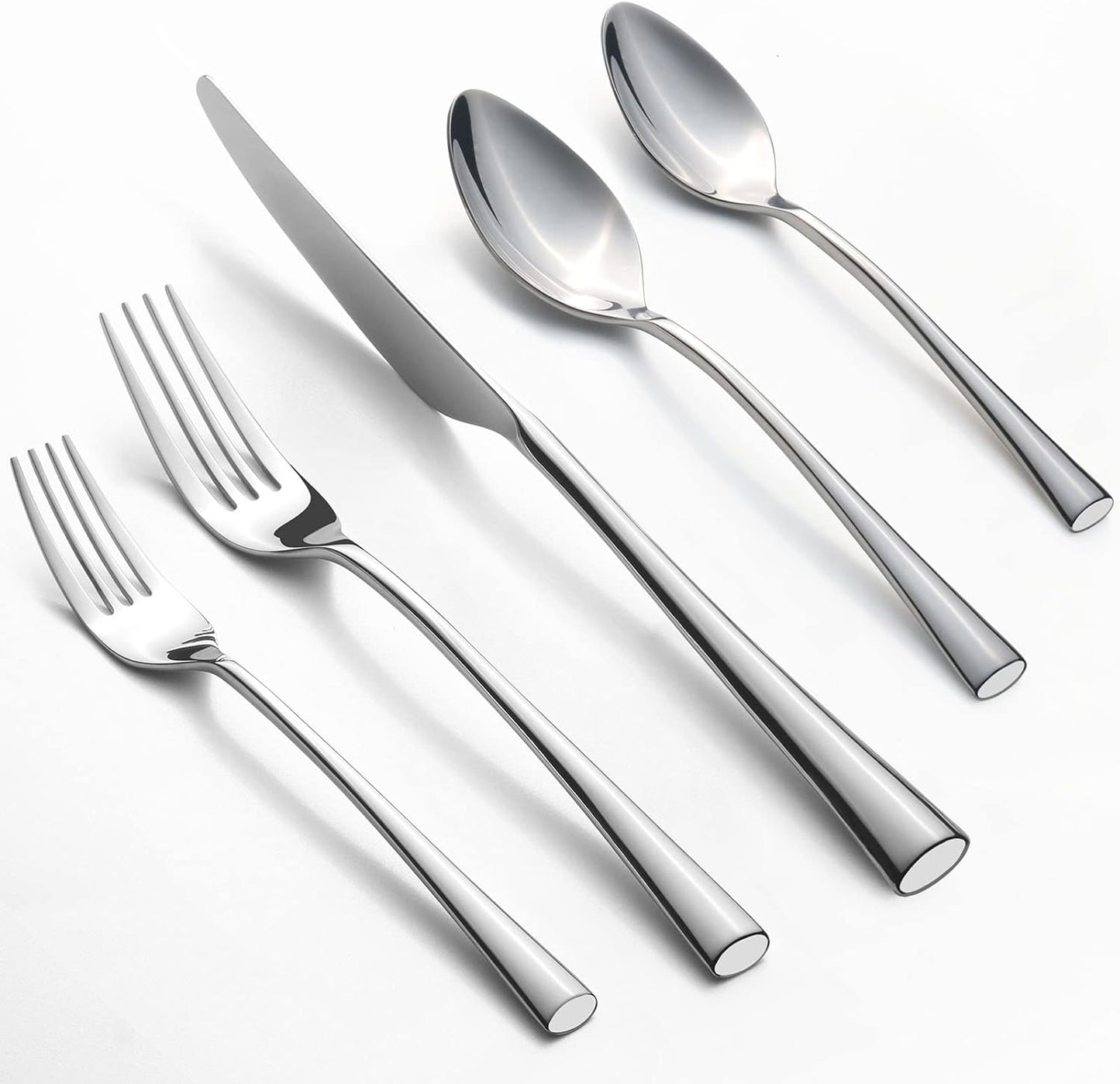 Alata Bailey 20-Piece Forged Silverware Set Stainless Steel Flatware Set,Service for 4,Mirror Polished Cutlery Set,Dishwasher Safe…