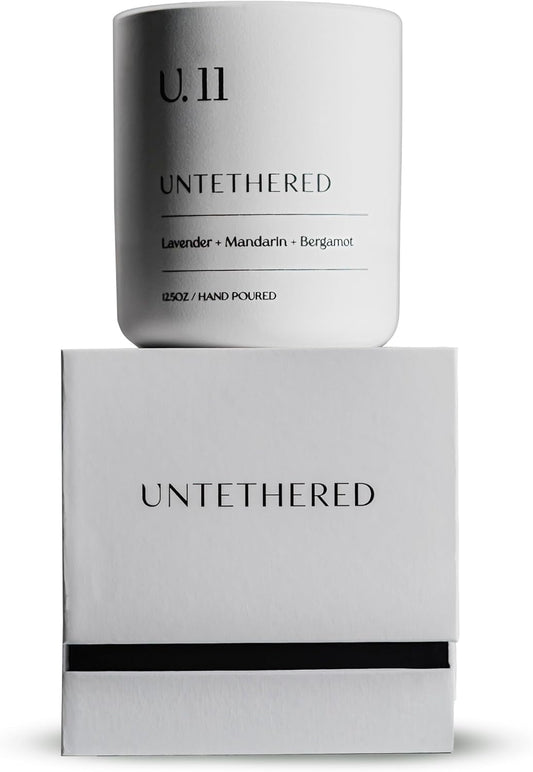 U.11 Luxury Scented Candle – Lavender, Mandarin & Cedarwood | Hand-Poured in USA w/ 100% Natural Coconut & Apricot Wax | Double Wick, Long-Lasting Aromatherapy Candle for Home, Gift & Rest (12.5 oz)