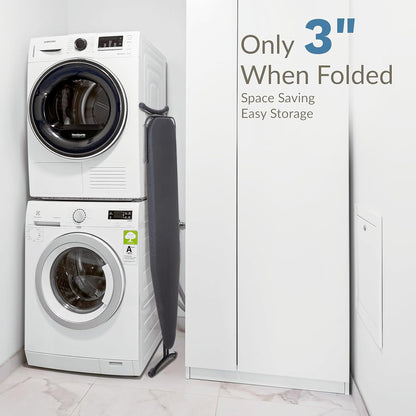 Ironing Board 48" x 15" with Retractable Iron Rest, RAINHOL Heavy Duty Full Size Iron Board, Sturdy Wide Frame with Thick Padding Cover, Height-Adjustable, Black