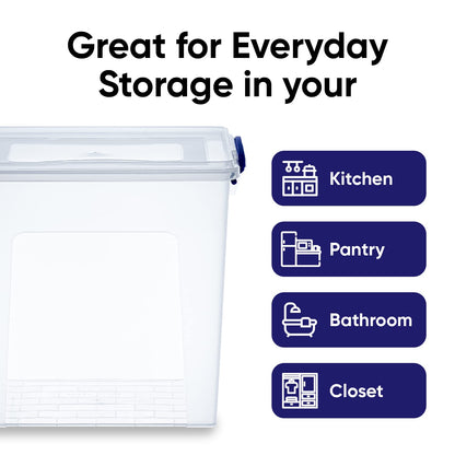 Superio Clear Storage Boxes with Lids, 8.75 Quart Plastic Container Bins for Organizing, Stackable