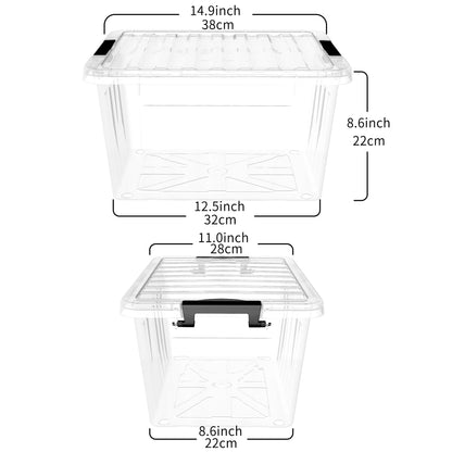 Cetomo 18Qt*4 Plastic Storage Bins, Storage Box, 4 Pack, Organizing Container with Durable Lids and