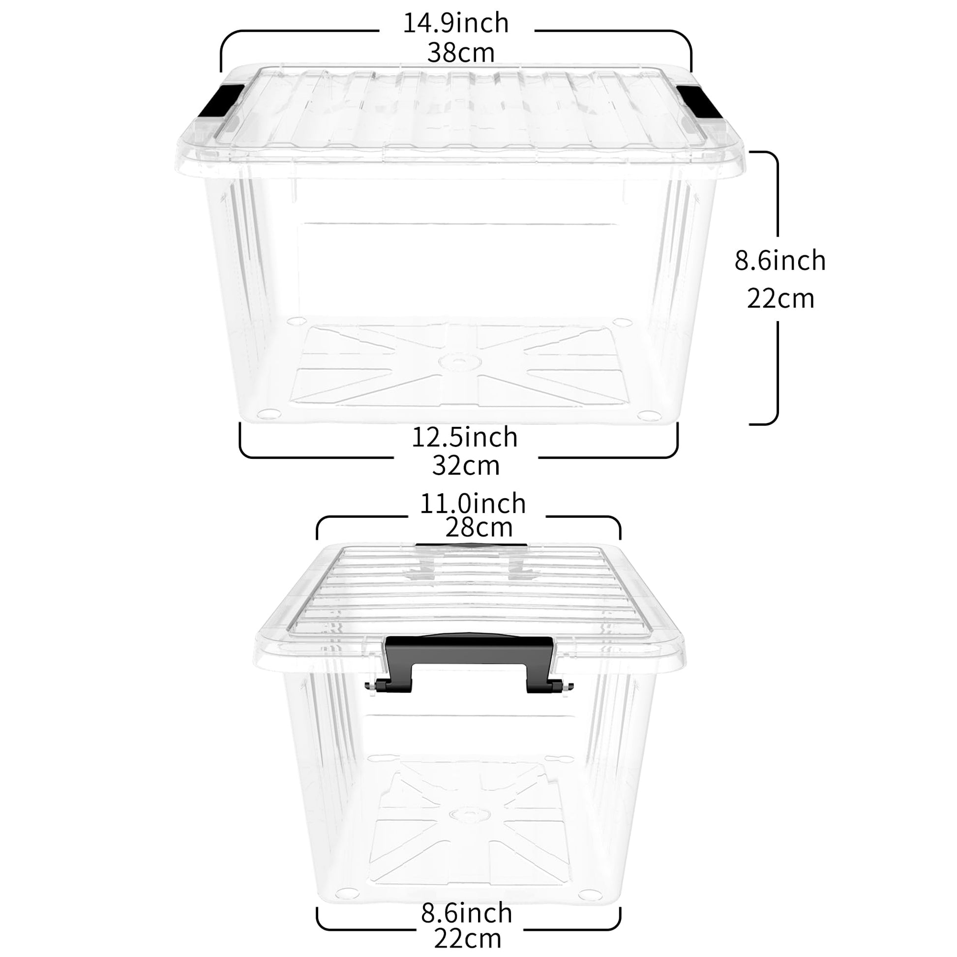 Cetomo 18Qt*6 Plastic Storage Bins, Storage Box, 6 Pack, Organizing Container with Durable Lids and