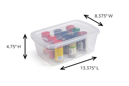 Rubbermaid Cleverstore Home/Office 6 Quart Clear Plastic Storage Tote Container Box Bin with Lid