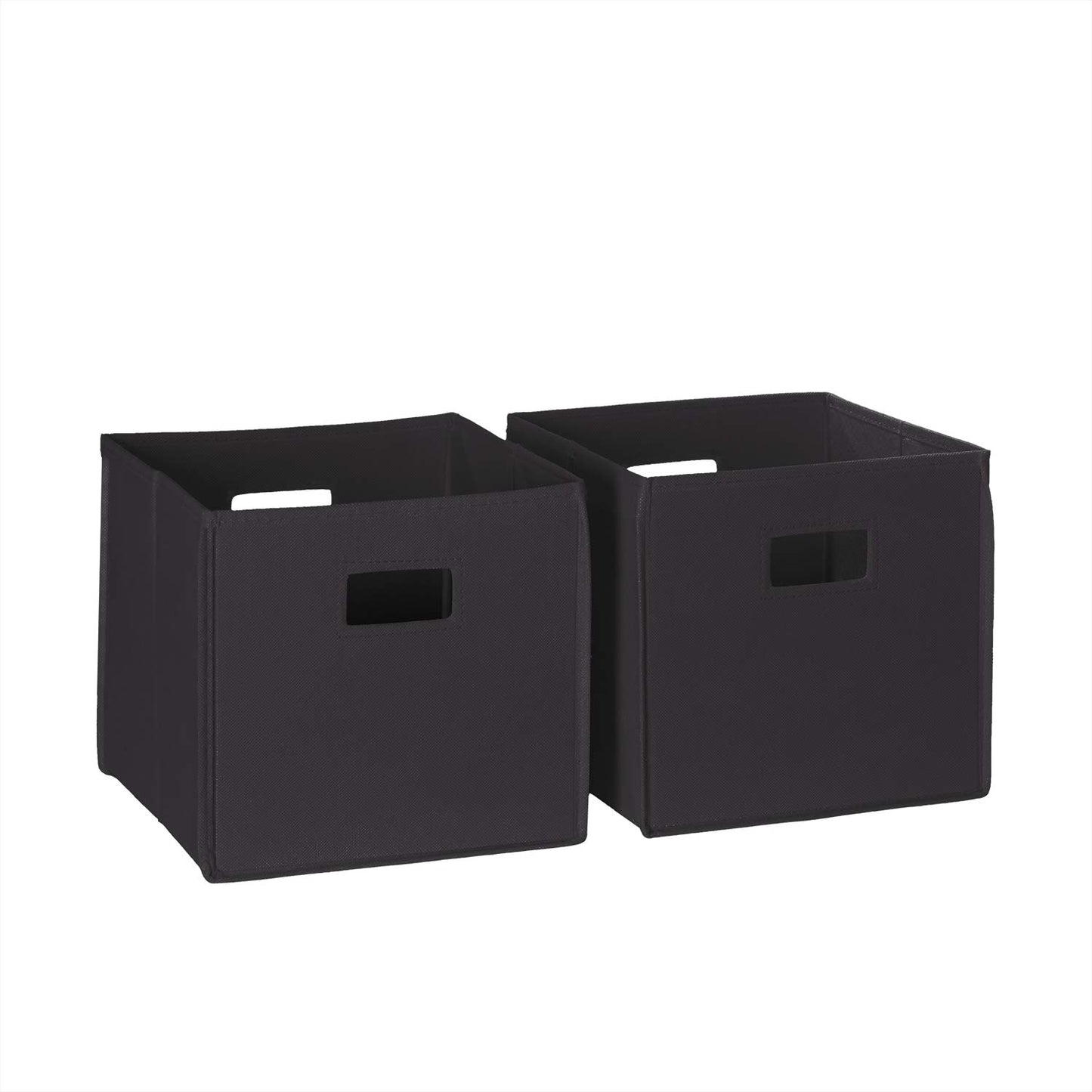 RiverRidge Folding Storage Bins - 2-pack of 10in Tall Black Cubes