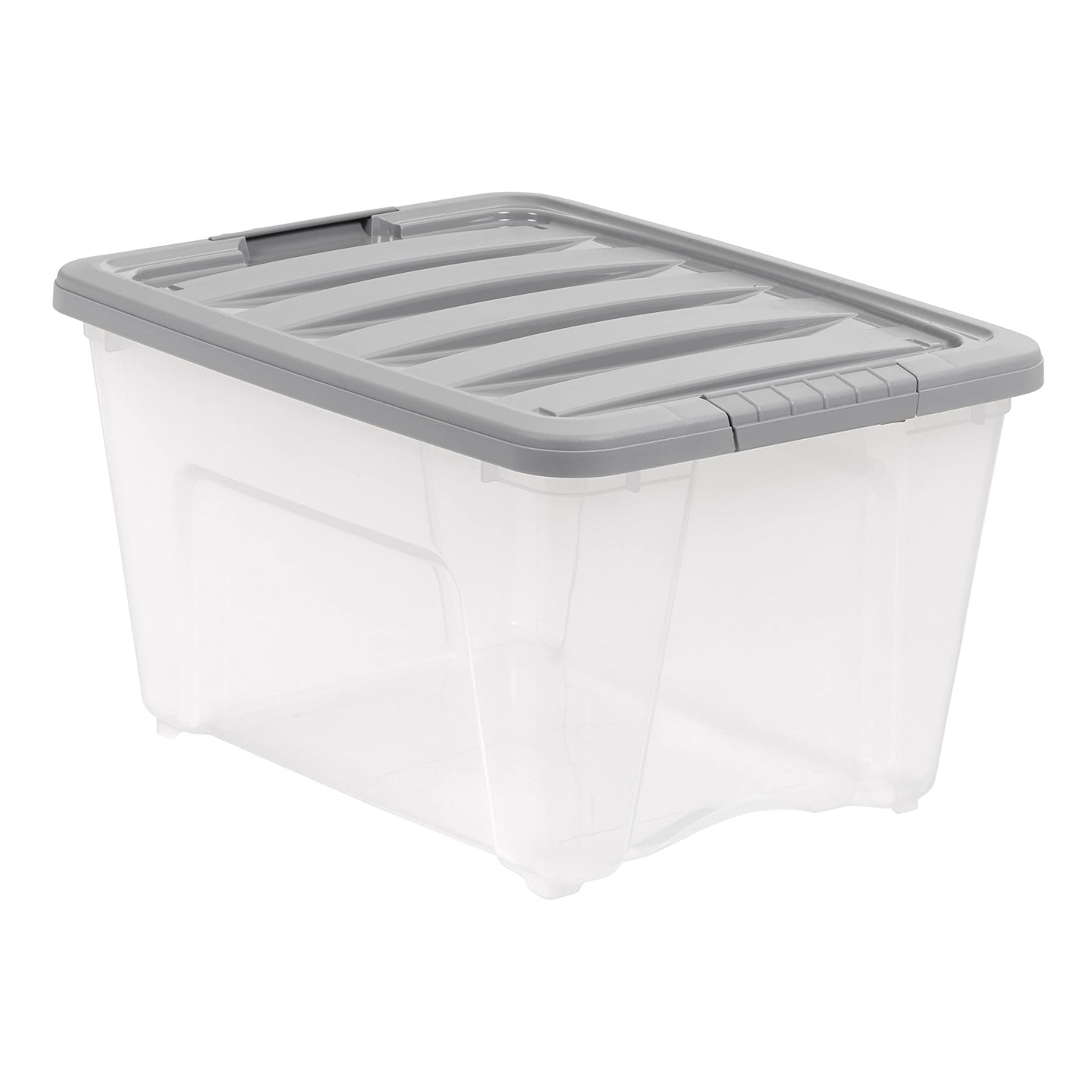 Amazon Basics Plastic Storage Containers with Secure Latching Lids, Stackable Organization Bins