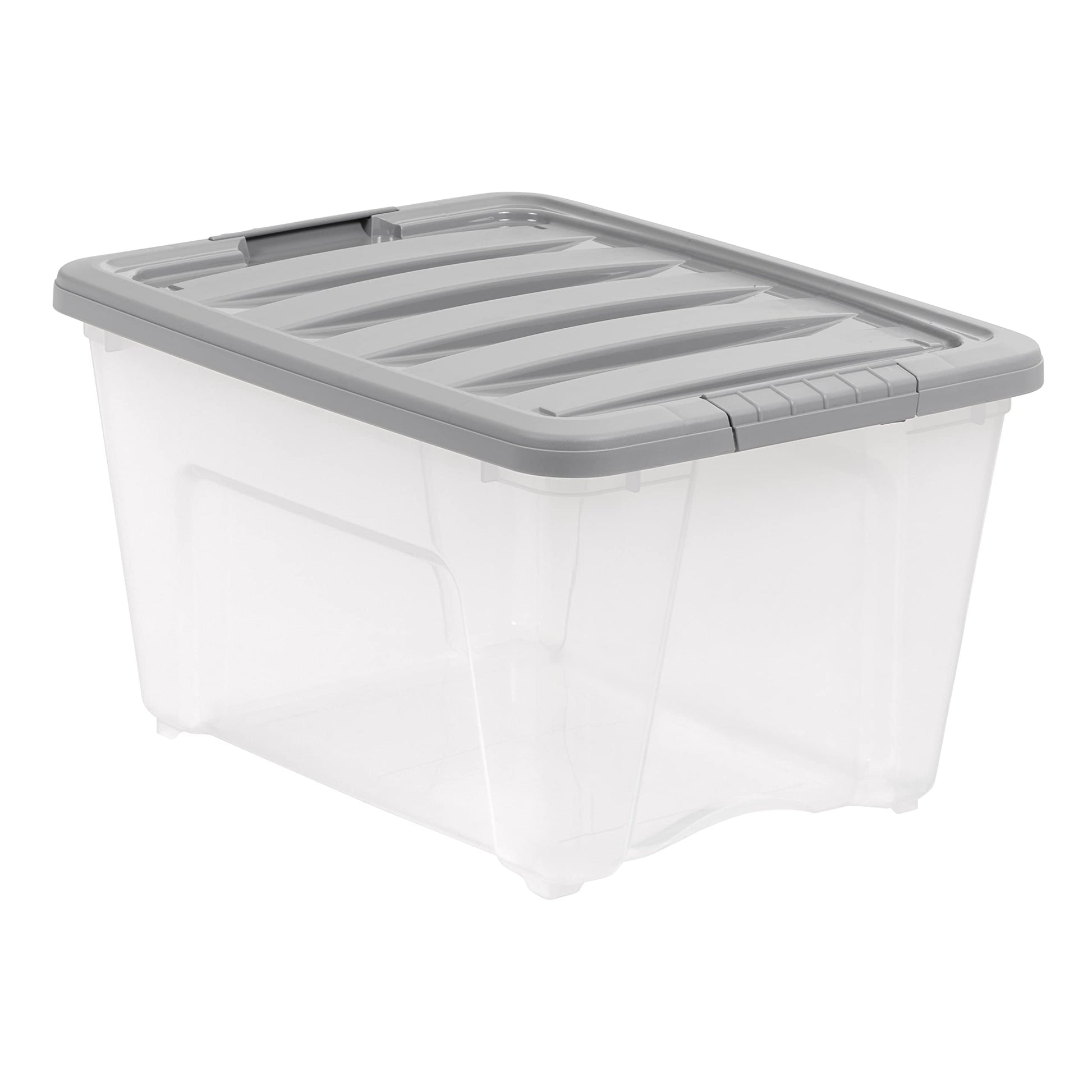 Amazon Basics Plastic Storage Containers with Secure Latching Lids, Stackable Organization Bins