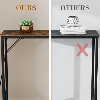 31.5‘’ Console Table, Skinny Entryway Table with Fast-Charging Station, Narrow Long Sofa Table, Behind Slim Couch Table for Entrance, Hallway, Living Room Decor ST-BR80-1