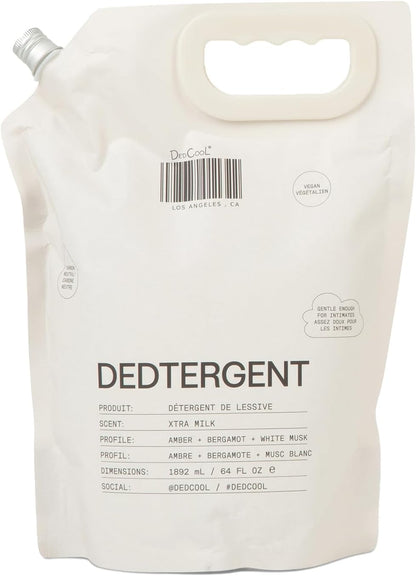DedCool Liquid Laundry Dedtergent (Xtra Milk Refill 64 oz) Luxurious Fragrance, Scented, Removes Stains, Ideal for 60 Washes, Infused with Essential Oils, Vegan, Non-Toxic, Cruelty & Dye Free