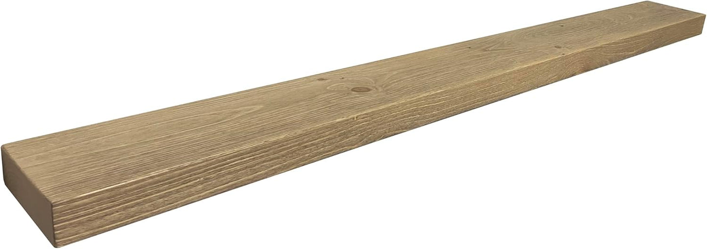 joelsantiques - 54 Inch Wooden Floating Shelves for Wall - 54x6x2 in - Made of Natural Wood - Long Heavy Duty Rustic Wall Shelves for Bedroom - Perfect for Living Room, Kitchen - Natural