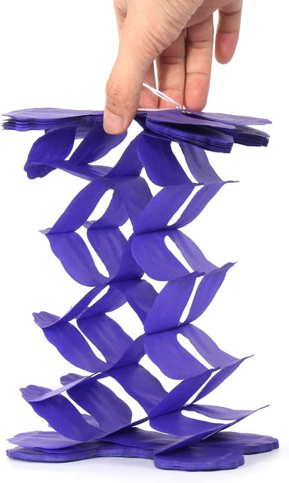 Purple-Gold Party Decorations Garland Streamers - 12pcs White Purple Lavender Graduation 4-Leaf Clover Paper Streamer,Woman Birthday Wedding Bridal Shower Mothers Banners Decor Ouruola