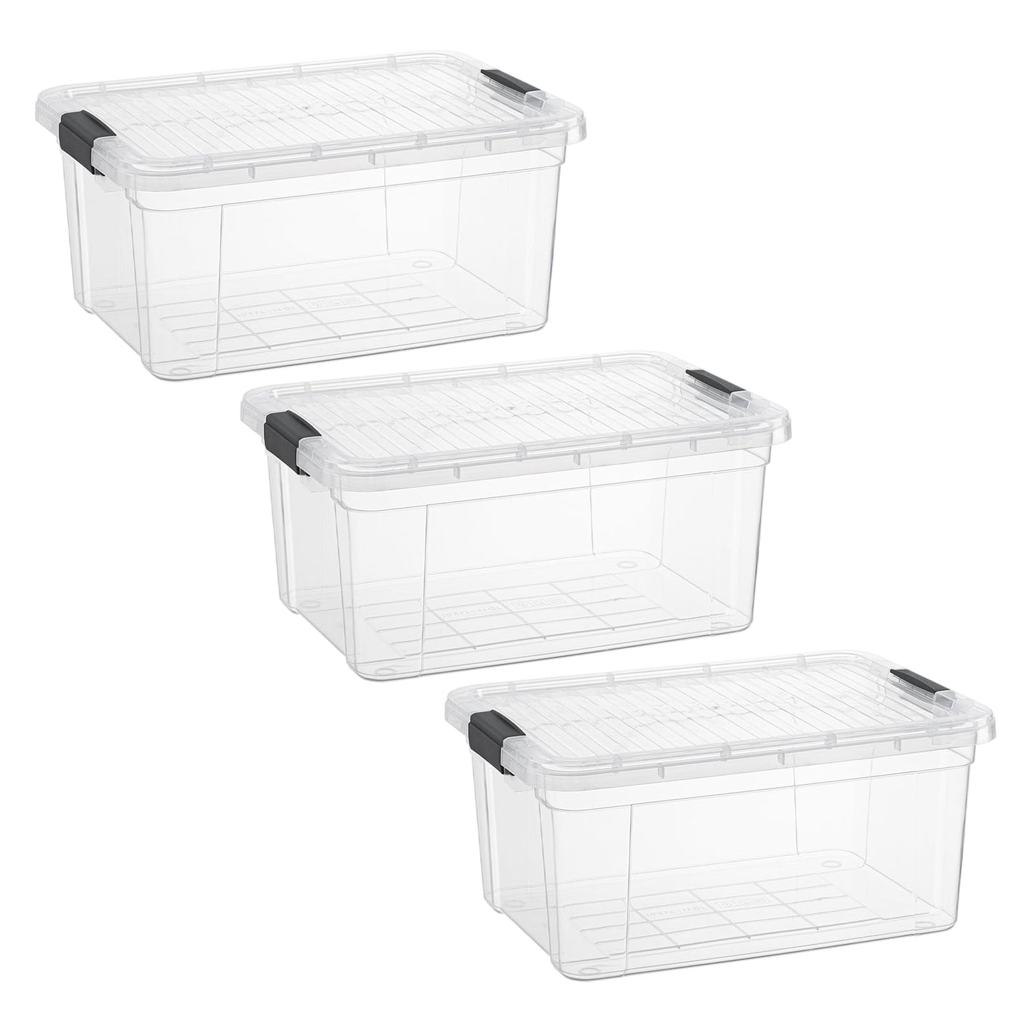 Superio Small Clear Storage Boxes with Lids, 11 Quart Plastic Container Bins for Organizing