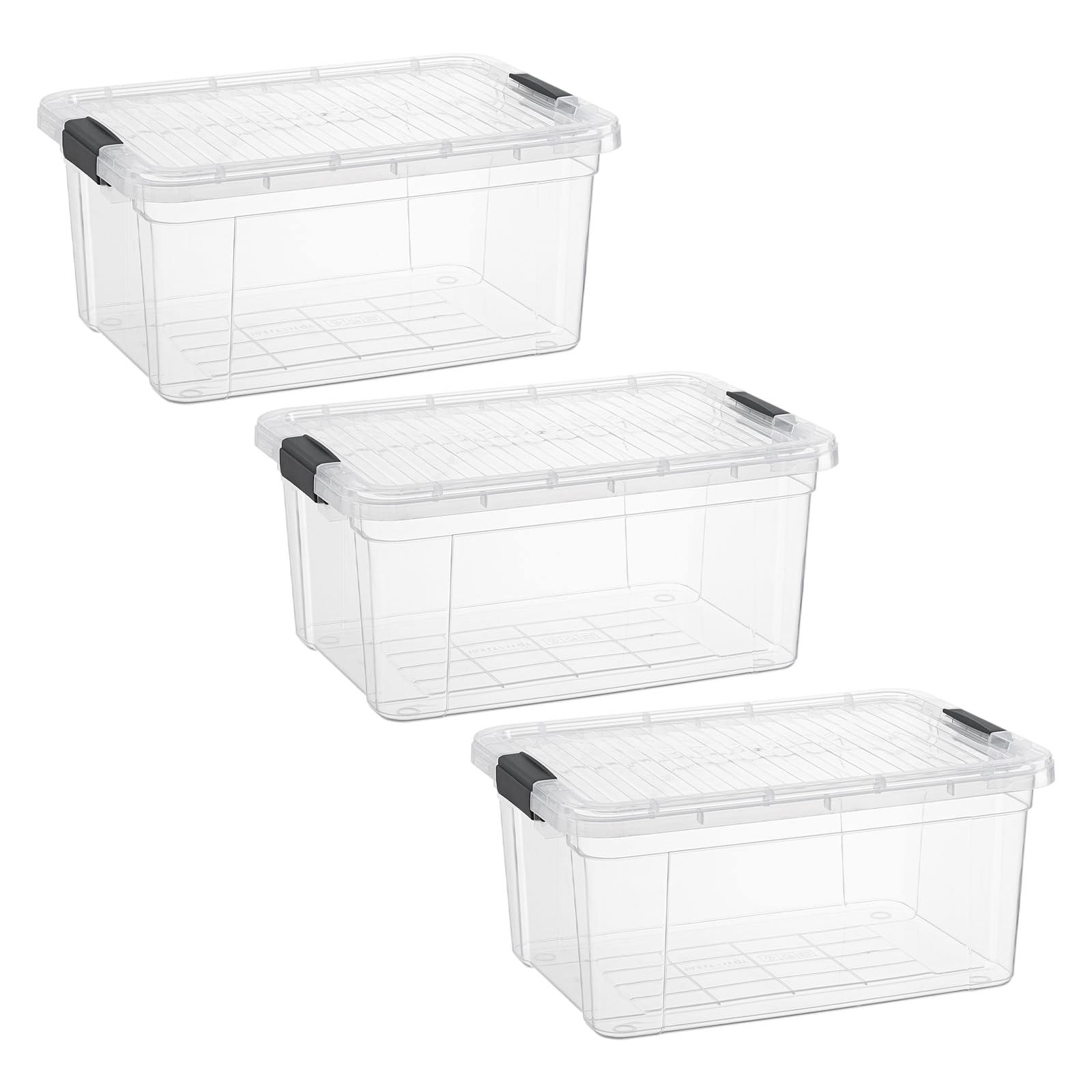 Superio Small Clear Storage Boxes with Lids, 11 Quart Plastic Container Bins for Organizing