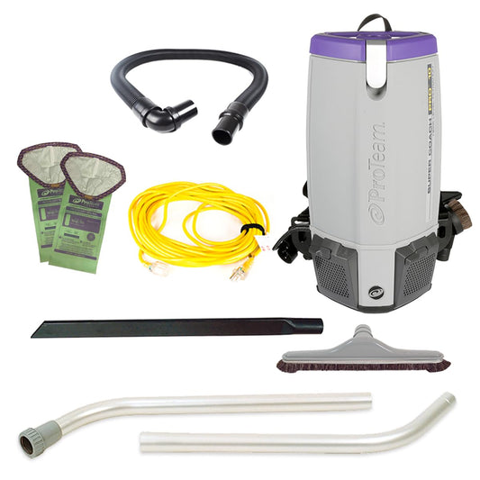 Super Coach Pro 10, 10 qt. Backpack Vacuum w/Horse Hair and Nylon Brush Blend Hard SurfaceTool Kit