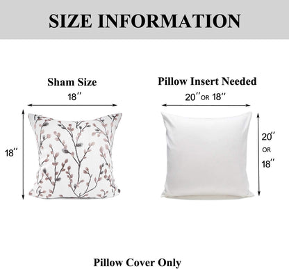 YOUR SMILE Classical Embroidery Jacquard Pink Leaf Pattern Square Decorative Throw Pillow Case Cushion Cover 18x18 inch