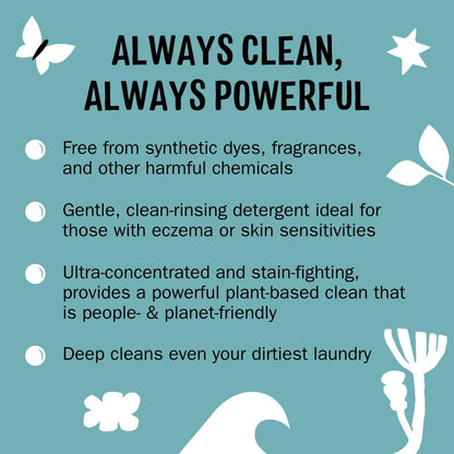 Molly's Suds Liquid Laundry Detergent | Clean Laundry Detergent Soap for Sensitive Skin | 2x Concentrated, High Efficiency (HE) | Unscented - 100 Loads