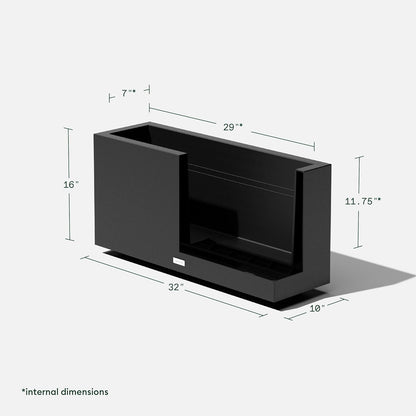 Veradek Block Series Long Box Planter - Large Rectangular Planter for Indoor or Outdoor Patio/Porch | Durable All-Weather Use with Drainage Holes | Modern Décor for Tall Plants, Flowers or Shrubs