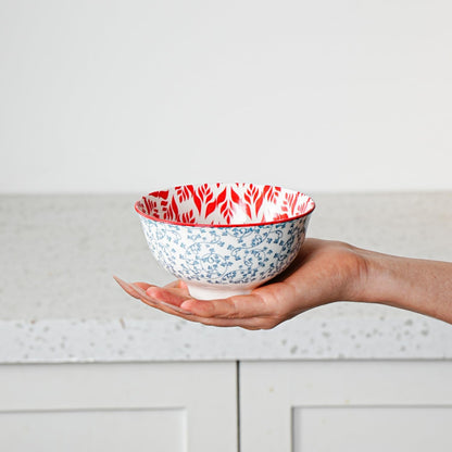 Ceramic Dessert Bowls Set - 12 Oz Small Cereal Bowls 4.75 Inch Ice Cream Bowl for Fruit, Snack, Side Dishes, Dipping Sauce - Microwave Dishwasher Safe - Set of 6 - Assorted Colors