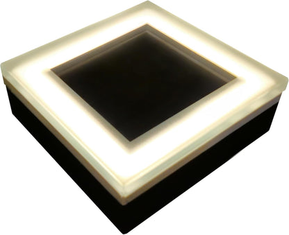 LUMENGY Solar Paver Light 4×4 inch (3.93 X 3.93), Up To 12 Hours Continues Lighting, Stainless Steel, Glare-Free Lighting For Driveways & Garden, 2700K Warm White, Waterproof & Drive-Over Rated. Ver 2