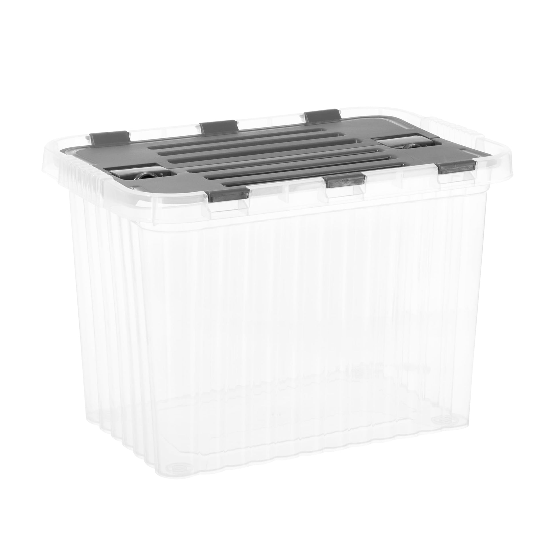 Superio Storage Box with Hinged Lids, Plastic Container Bins for Organizing with Attached Lid