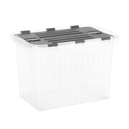 Superio Storage Box with Hinged Lids, Plastic Container Bins for Organizing with Attached Lid