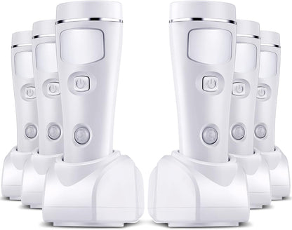 Enhon 4 in 1 LED Emergency Lights for Home Power Failure, 6 Pack Rechargeable Plug in Flashlight Motion Sensor Night Light, Automatic Turn On Power Outage Light for Home Hurricane Supplies(White)