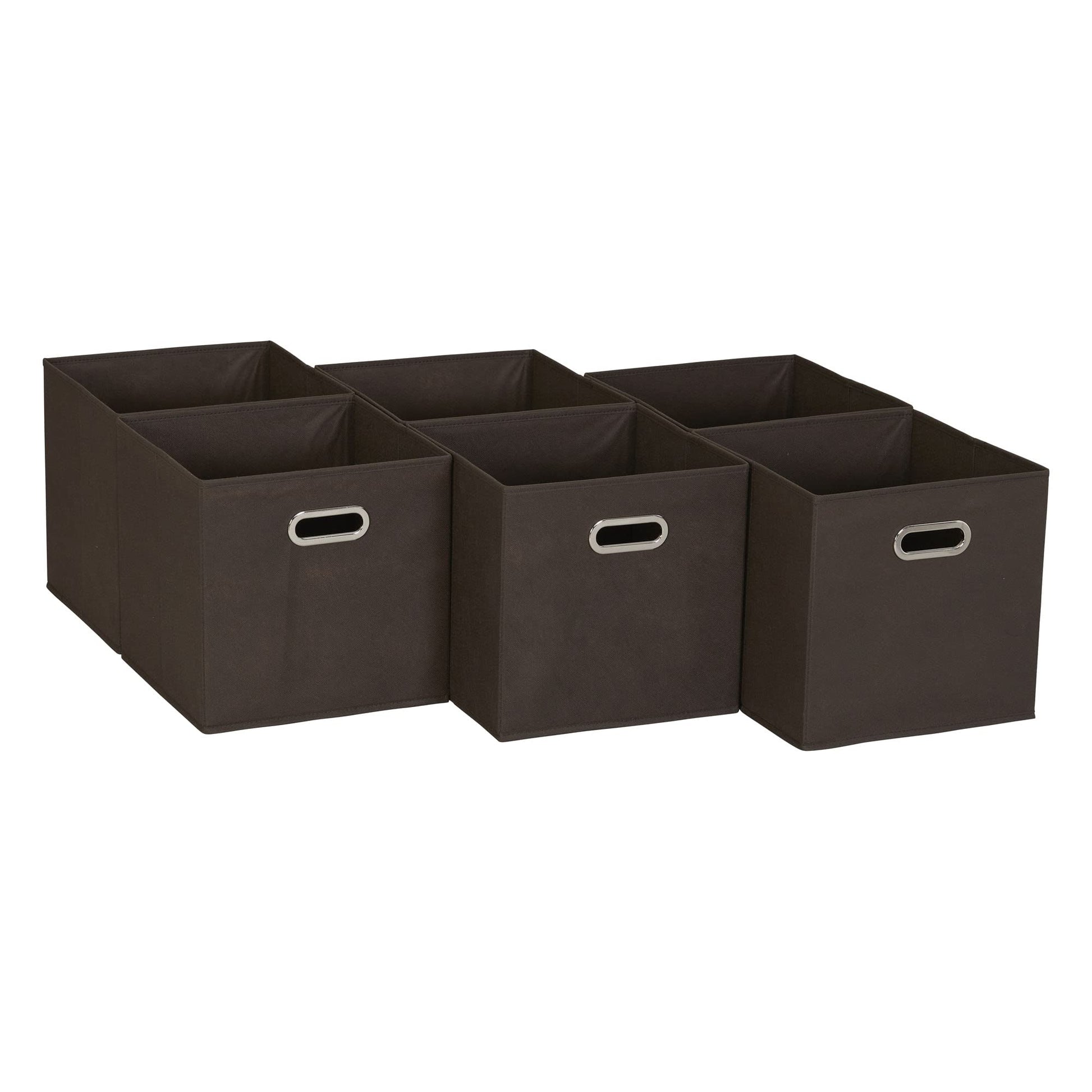 Household Essentials Fabric Storage Bins in Strong Poly‑Woven Fabric with Sturdy Chipboard Sides