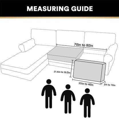 PrinceDeco Velvet Couch Cushion Cover Soft Stretch Cushion Slipcover for Chair Loveseat Sofa Cushion Furniture Protector Seat Cushion Sofa Cover (2 Piece Large Sofa Cushion Covers, Ivory)