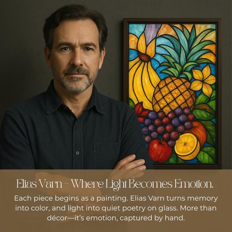 Rectangle Ocean Wave Suncatcher Stained Glass Window Hanging Handmade Stained Glass Suncatchers Metal Chain Outdoor Garden Decor Gift for Women Christmas Thanksgiving