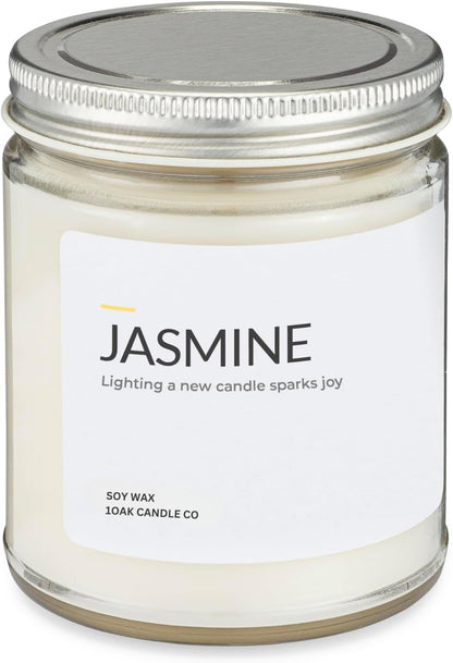 1OAK Jasmine Candle - Soy Wax Scented Candles (Jasmine) - Soy Candles for Home Scented - Long Burning Premium - Hand-Poured (7oz.)