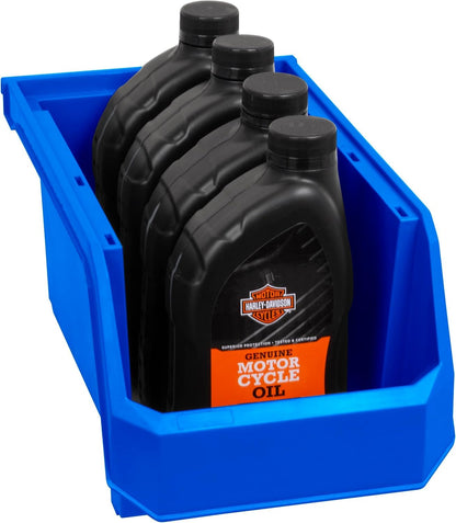 ReadySpace Large Stackable Plastic Storage Bins, 6-Pack, Blue