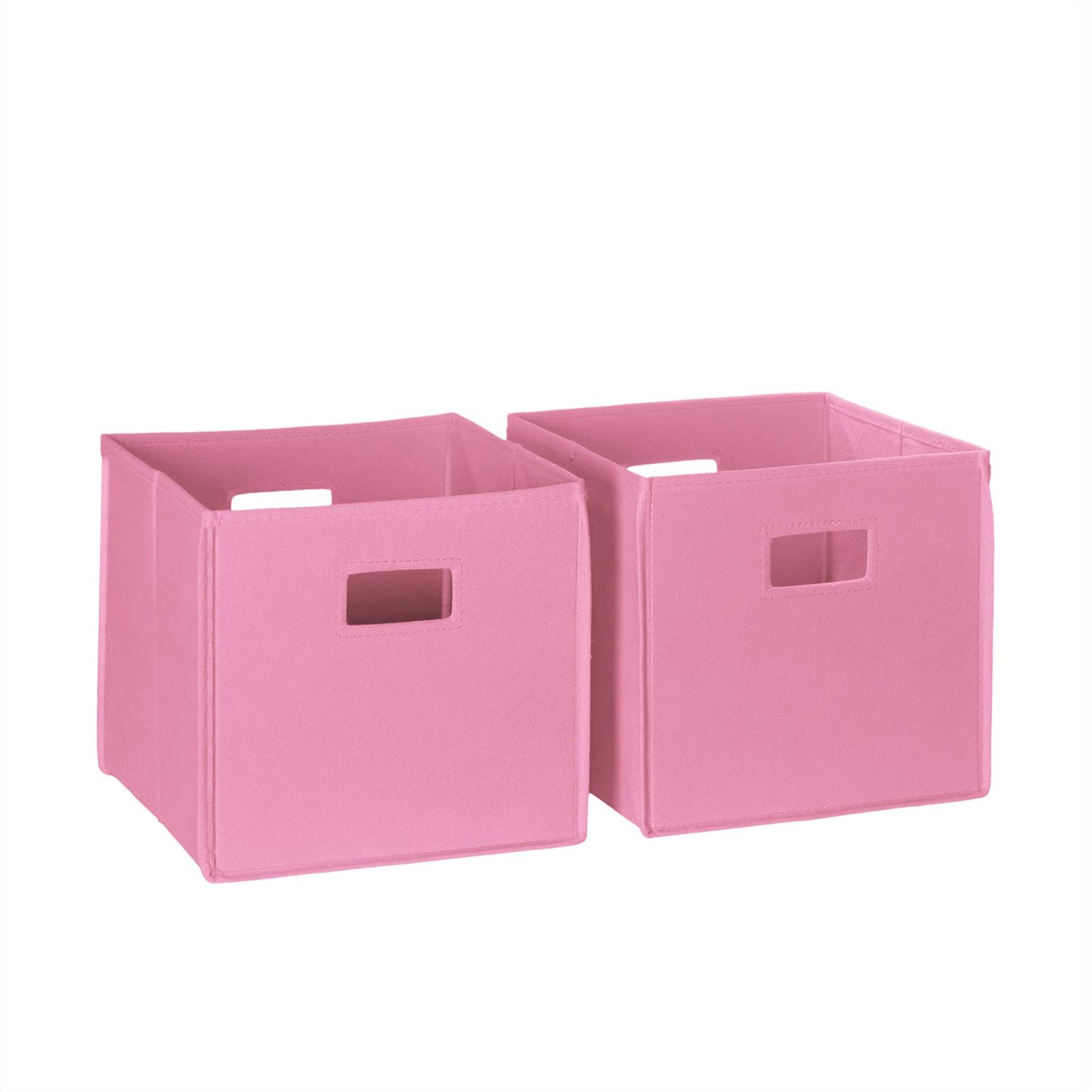 RiverRidge Folding Storage Bins - 2-pack of 10in Tall Pink Cubes