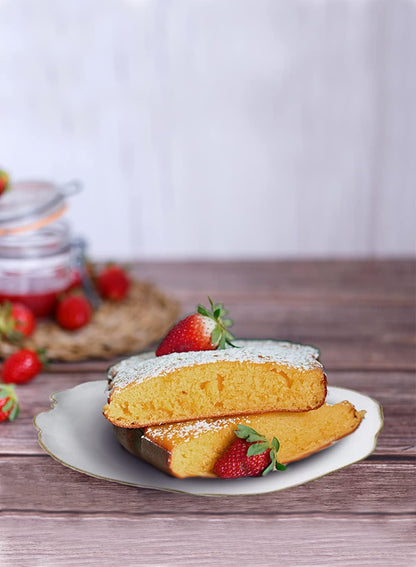 Serene Spaces Living Set of 2 Large Free-Form Edge Glazed Ceramic Plate- Dinnerware for Vintage Weddings, Events, Measures 12" Diameter and 1.5" Tall