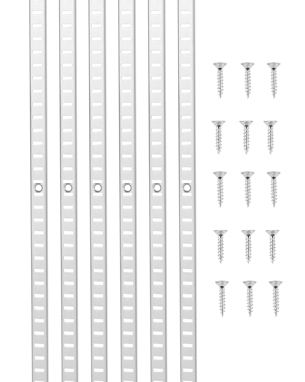 VEVOR Shelf Pilaster, 36.3-inch 6 Pack, Adjustable Shelf Brackets Steel Mortise Mount Pilaster