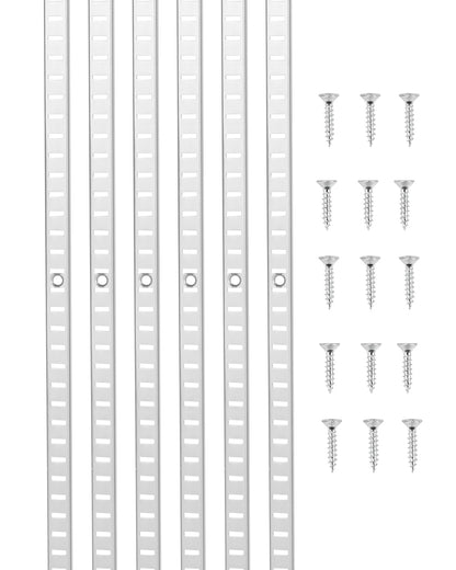VEVOR Shelf Pilaster, 36.3-inch 6 Pack, Adjustable Shelf Brackets Steel Mortise Mount Pilaster