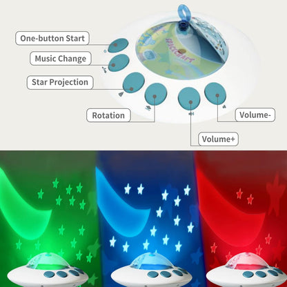 Eners Crib Mobile Music Box, Baby Mobile Spinner with Lights, Rotation, Moon and Star Projection, Crib Toys Attachments for Boys Girls (Music Box Blue)