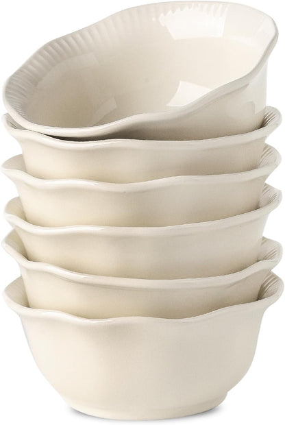 Hasense Soup Bowls 20 OZ, Ceramic Bowls Set of 4 for Kitchen, Stoneware Porcelain Cereal Bowls for Soup, Cereal, Oatmeal, Fruit, Salad, Noodle and Rice, Microwave Dishwasher Safe, Ivory