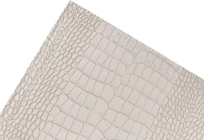 Waterproof PU Placemats, Faux Leather Hardboard Place Mats, Set of 8 Table Mats, Easy to Clean, Heat & Stain Resistant for Office Conference Table, Dining Home Decor, White