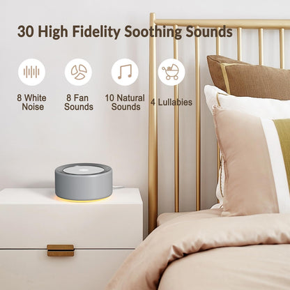 Nursery Lamp with Sound Machine, Mood Lighting, 7 Colors Night Light, 30 Soothing Sounds, White Noises for Baby, Adults. Timer, Plug in, Memory Function, Touch Control