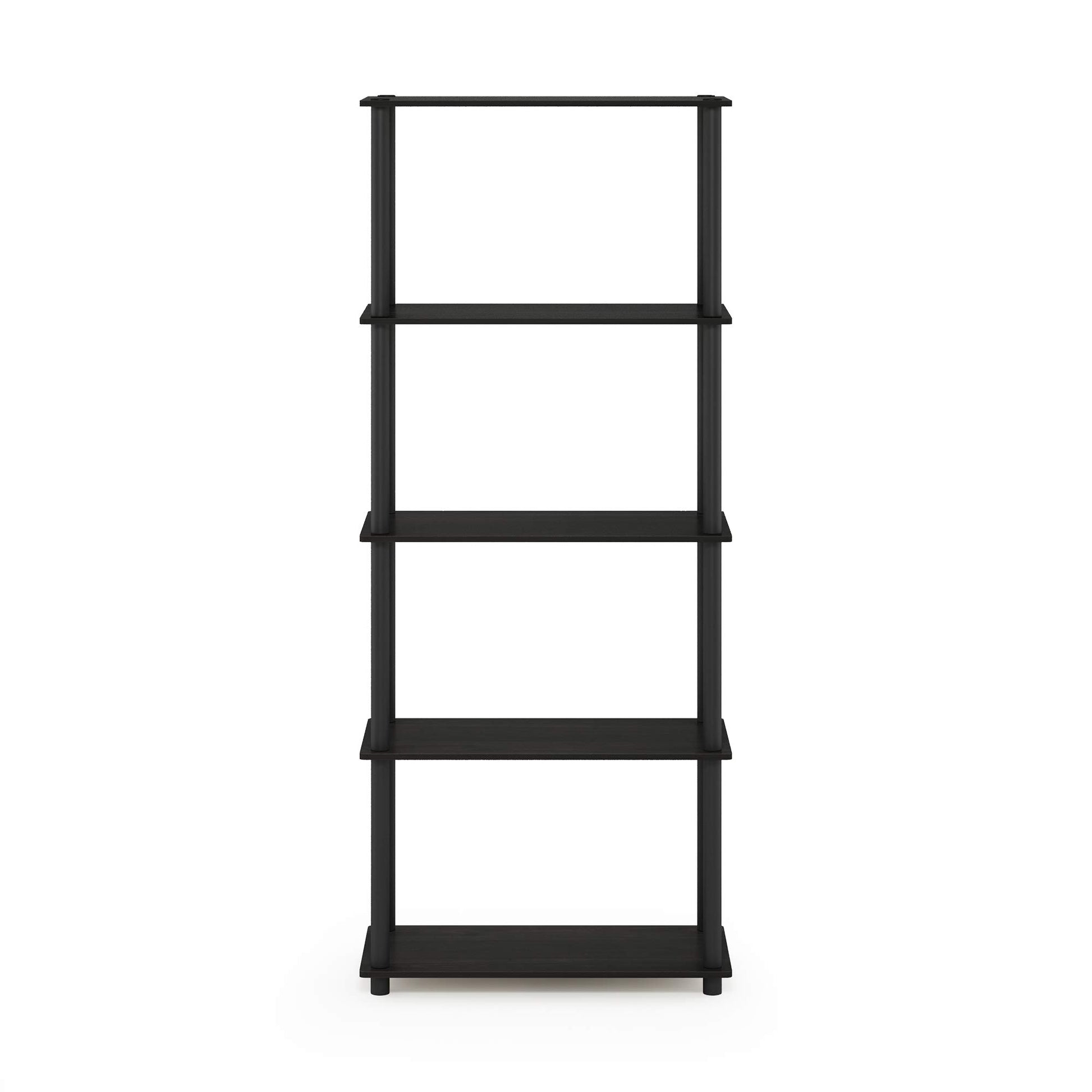 Furinno TURN-N-TUBE Storage Shelves, 5-Tier Book Shelf, Corner Shelf, Toolless Open Shelves, for