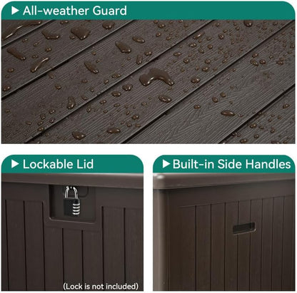 YITAHOME XL 150 Gallon Large Deck Box,Outdoor Storage for Patio Furniture Cushions,Garden Tools,Waterproof,Lockable (Black)