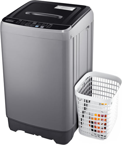 Portable Washing Machines 17.8LBS Full Automatic Clothes Washer and Spinner Combo with 10 Programs and 8 Water Levels, Compact Laundry Wash Spin Dryer for Apartment RV Dorm Home, Grey