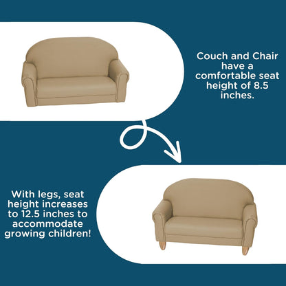 Children's Factory As We Grow Toddler Sofa, Flexible Seating for Daycare or Preschool, Kids Reading Couch, Playroom Furniture, Buff