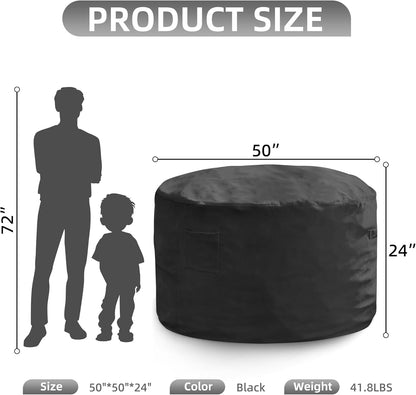 Hobestluk 5FT Bean Bag Chair Giant Bean Bag Chairs for Adults Large Bean Chairs with Removable Cover, Beanbag Chair with Filler, Adult Bean Bag Chairs for Living Room, Bedroom