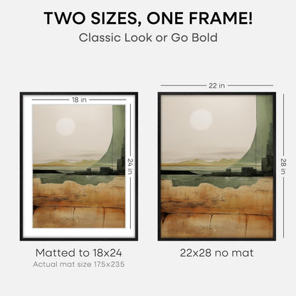 Homeforia 22x28 Poster Frame Black, High End Oak Wooden Picture Frame 22x28 with Mat 18x24, Tempered Glass, Wall Hook Included, Set of 1