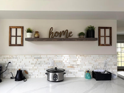 joelsantiques 48 Inch Wooden Floating Shelves for Wall - 48x6x2 in - Made of Natural Wood - Long Heavy Duty Rustic Wall Shelves for Bedroom - Perfect for Living Room, Kitchen - Gray - Grey