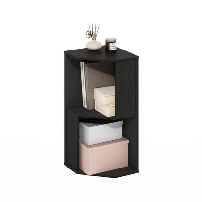 Furinno ECON Corner Shelf, 2-Tier Corner Book Shelf, Standing Storage Shelves, Cube Display Rack