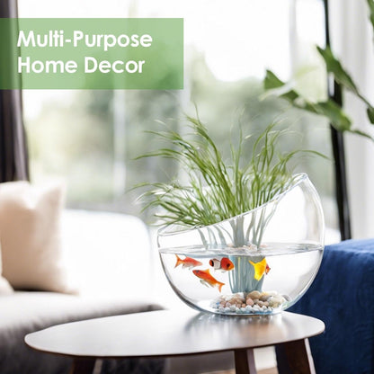 Craft And Party, Slantted Glass Cut Bubble Bowl, 6" Height x 7" Width Slantted Bubble vase for Terraium, Flower vase Centerpiece, Set of 4