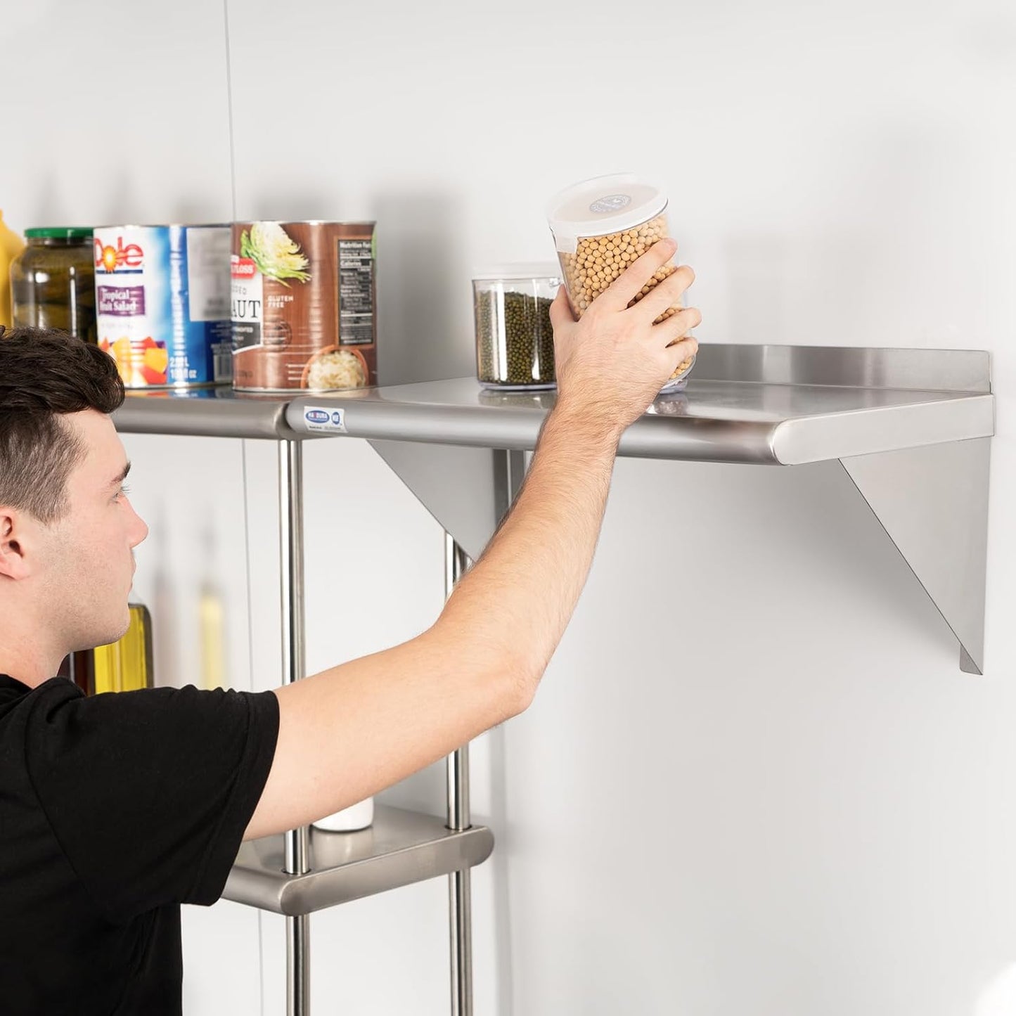 HARDURA Stainless Steel Shelf 14" x 36", 275lb Commercial Shelves Wall Mount Metal Shelving with Backsplash and Brackets for Kitchen, Restaurant, Laundry Room and Home