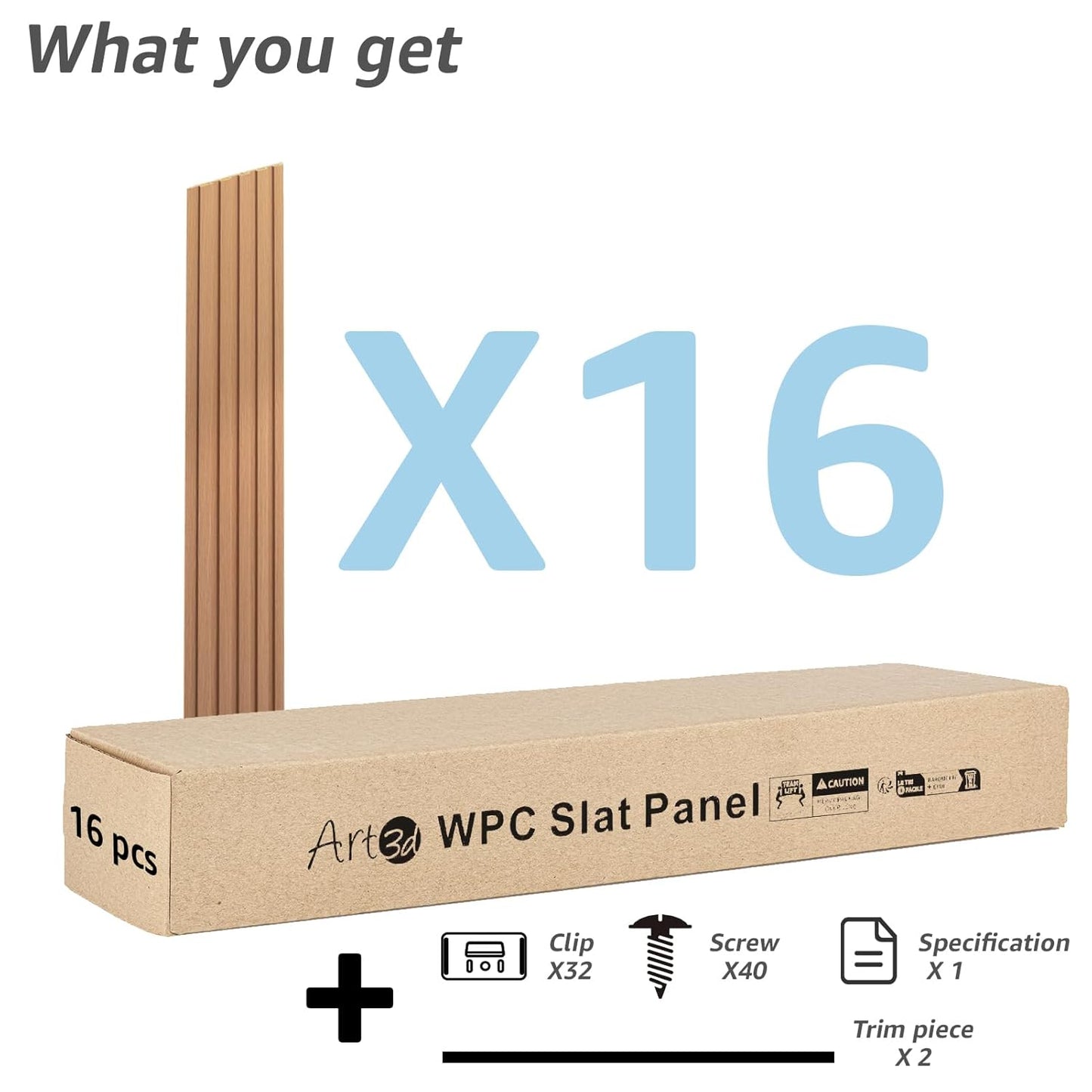 Art3d WPC Wainscoting Panels, 16-Pack 48 x 6 Inch 3D Wall Accents for Interior Wall Decor, Living Room, Bedroom, Boxwood