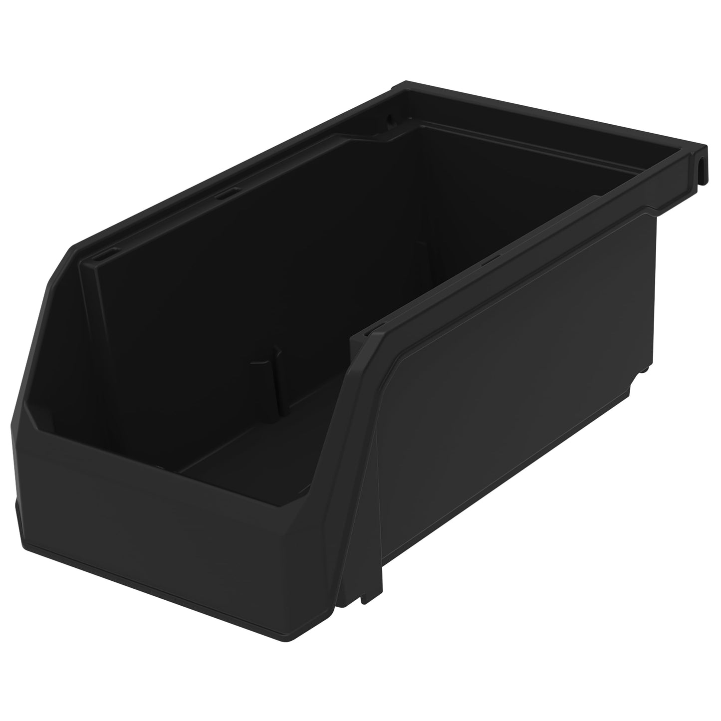 ReadySpace Small Stackable Plastic Storage Bins, 12-Pack, Black